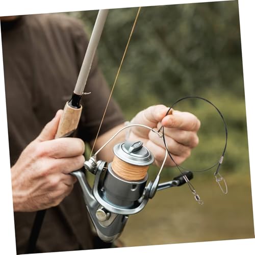 10 piezas de líderes de pesca acero con giratorios y clips miniatura 5