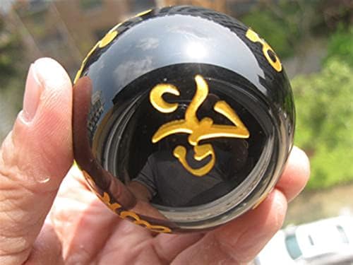 Health & Household 58mm Obsidian Crystal Sutra of The Perfection of Wisdom Sphere Ball