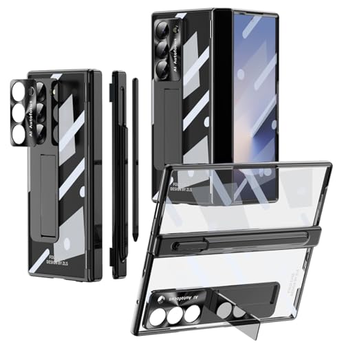 for Galaxy Z Fold7 ��p ���������P�[�X S �y���z���_�[�ƒ��߉\�ȃ��^���X�^���h�t�� �X�N���[���v���e�N�^�[���� �����O�z���_�[ �ϏՌ� ���^ �M�����N�V�[ Z Fold 7 �J�o�[ �܏�ݎ��X�^���h ���C�����X�[�d�Ή� ������� ��