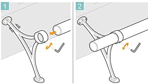 Miniatura 4 de Barra de grado 316 de acero inoxidable y soporte de riel de pie de montaje en el suelo para barra de 2 pulgadas de diámetro exterior, acabado