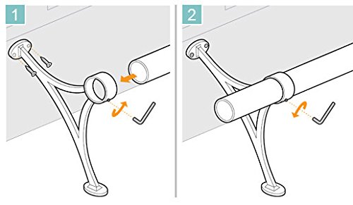 Top Hardware Stainless Steel 316 Grade Bar & Floor Mount Combination Foot Rail Bracket For 2" Od Bar Foot Rail Tubing, Satin Finish #TOP3