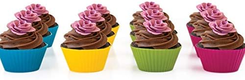 Tvoip Mini Muffin Pan - Reusable Silicone Cupcake Molds 2in 24 Pack - Small Baking Cups Truffle Cake Pan Set Nonstick in (Random 6 Colors)