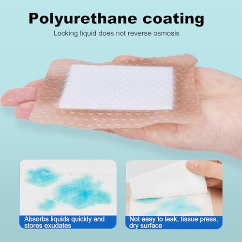 Silicone Foam Dressing 3x3 Gentle Border, Waterproof Silicone Bandages for Wounds Care, Bed Sore Patches, Super Absorbent Wound Dressing, Self Adhesive Pressure Sore Pads (30)