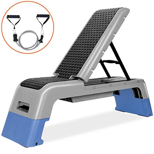 ANT MARCH Aerobic Deck Adjustable Workout Aerobic Stepper Step Platform Adjustable Exercise Bench Fitness Deck Stepper for Exercise Home Gym Aerobic Step Incline Strength Training