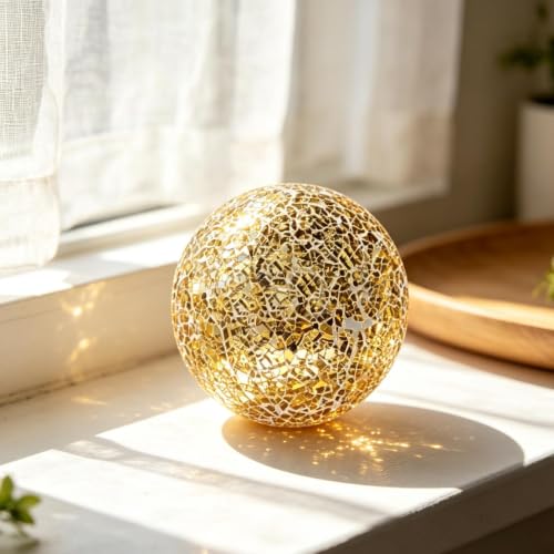 Bolas de vidrio hechas a mano Colcolo de 8 cm oro para decoración exclusiva 8