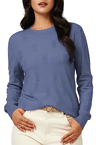 Image of Arach&Cloz Women's Soft Knit Sweater Fall Dressy Casual Pullover Tops