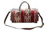 Patas y cierres de metal Huge Kilim - Bolsa de lona de piel hecha a mano, diseño marroquí, duradero, estilo vintage