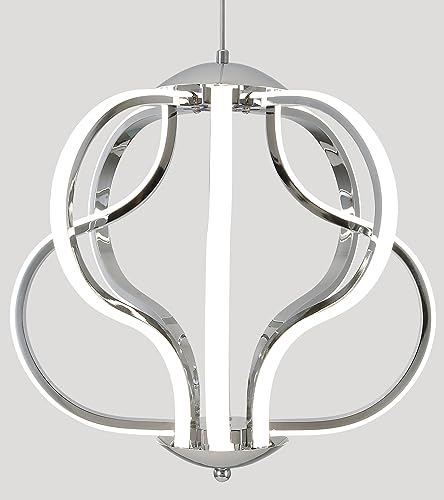 Q&S P2029-8CH Modern Led Chandelier,Chrome Hanging Pendant Lights thumb #8