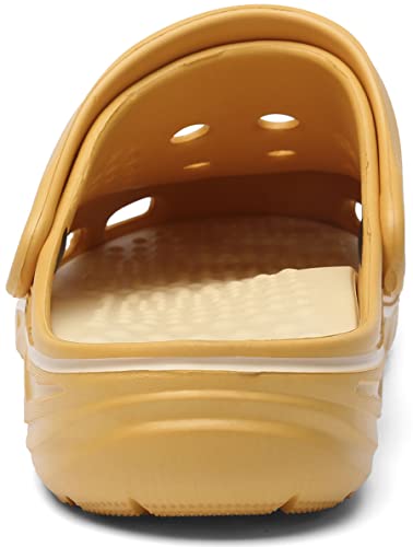 INMINPIN Women and Men Orthopedic Clogs Arch Support Garden Shoes Sandals Slippers with Plantar Fasciitis Feet Insoles,Bright Yellow,14-15 Women/12-13 Men