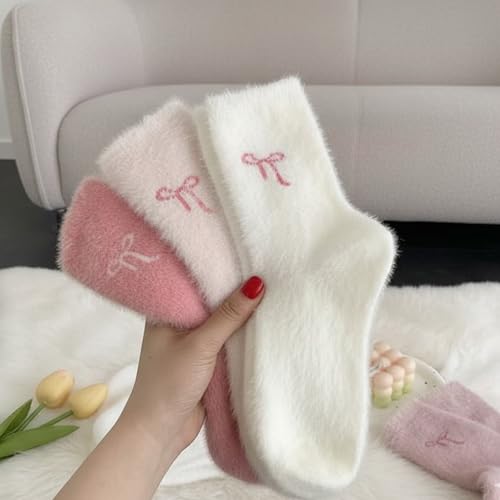 BeoTnp 5 Pairs Fluffy Socks Womens, Christmas Gifts, Pink Fluffy Socks for Women, Cosy Bed Socks, Autumn Winter Warm Socks for Indoor and Outdoor Wear, For Giving Gifts To Girls (With Gift Box) - Image 2