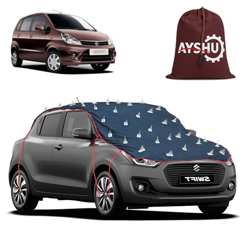 Image of AYSHU Water-Resistant Spike Car Cover for Maruti Suzuki Zen Estilo - Protects from Dogs, Monkeys, Dust, Sunlight & UV - Full Roof Universal Fit