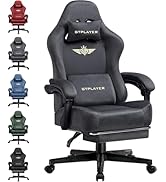 GTRACING Chaise De Jeu, Chaise De Bureau Avec Repose-pieds Et Soutien Lombaire, Réglable En Hauteur