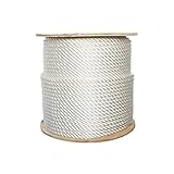 ATERET 1/4' Nylon Rope - 3-Strand Twisted Nylon & Polyester Blended Synthetic Rope - Multipurpose, Lightweight, Weather-Resistant Cord for Outdoor/Indoor Use and DIY Projects (1/4' x 600 Feet)