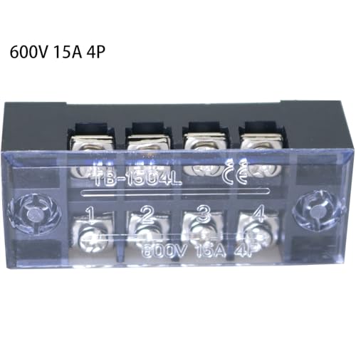 Bloque de terminales TB1504 de 4 posiciones con tornillos y doble fila de cobre 5