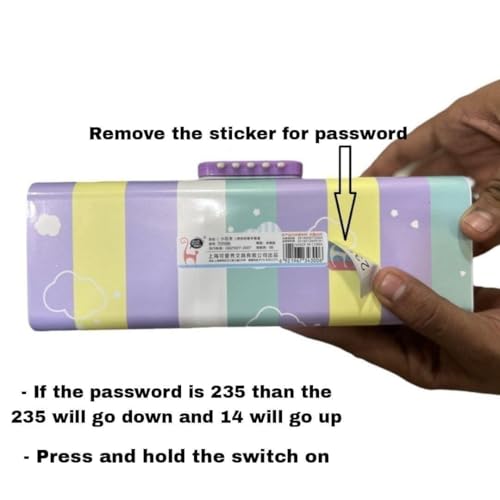 Image of WORSHIPER New Cartoon Theme Pencil Box with Push Pull Eraser Set for Kids | Suitcase Style Password Lock Stationery Organizer | School Supplies Gift Combo for Boys & Girls (Panda Green + Eraser)