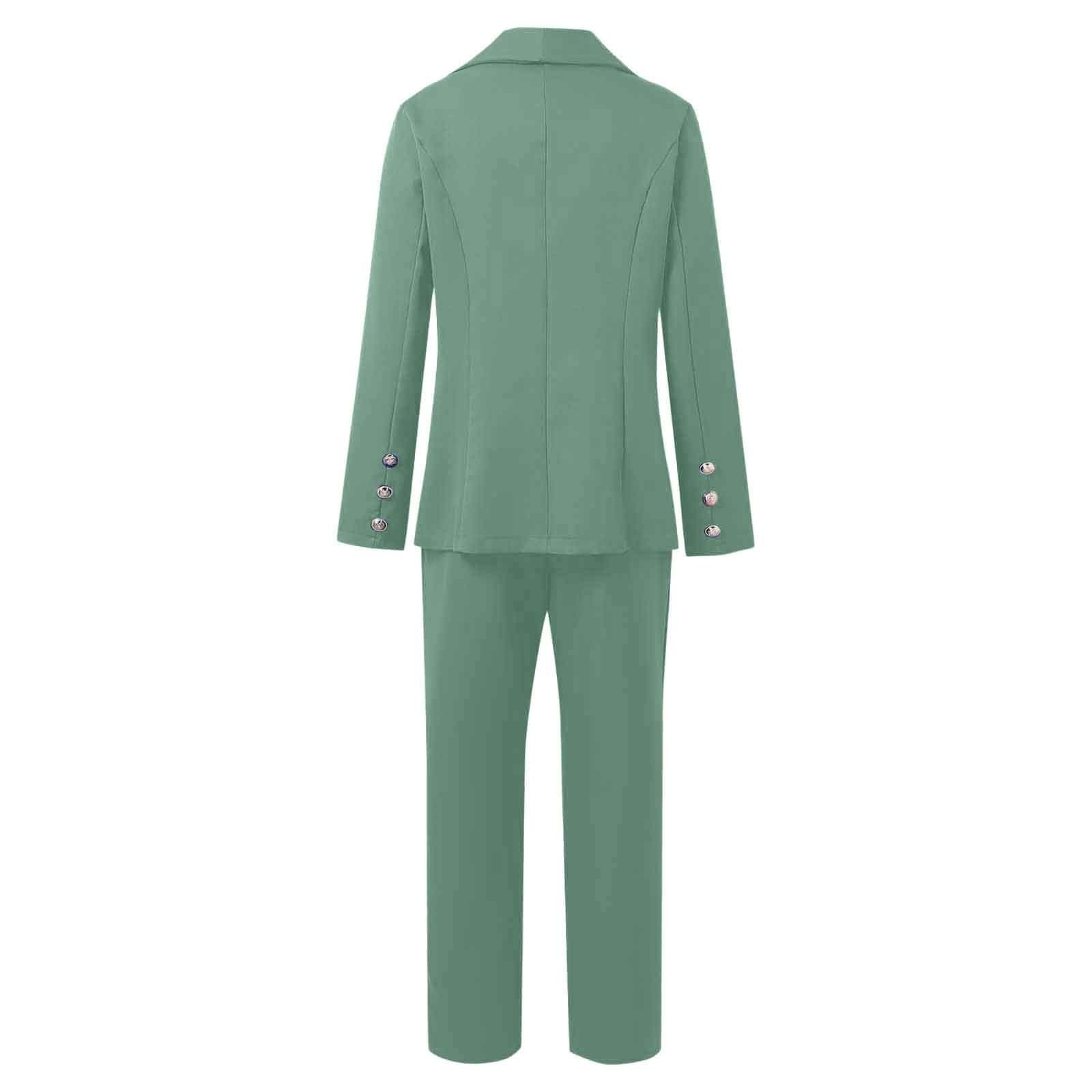 Tailleur Femme Ensemble Pantalon 2 Pièces Chic et Elegant Couleur Unie Slim Fit Blazer Business Veste Travail Décontracté Bureau Blazer Formelle Mariages Et Fêtes Bureau Vestes de Robe S-3XL