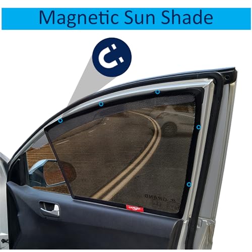 Image of KINGSWAY Accessories Car Side Window Sun Shade Half Cut Magnetic with Rear Windshield Curtain Only Compatible with Toyota Fortuner Year 2025 Onwards All Model, Only Half Cut in Front Window, Pack of 7