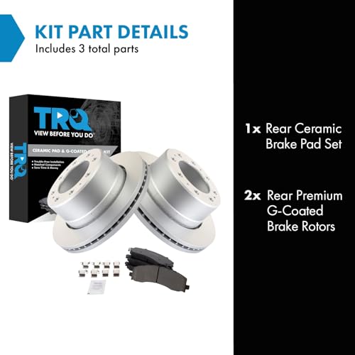 Image of TRQ Brake Pad & Rotor Kit Ceramic Premium G-Coated Compatible with 2019-2022 Ram 2500 3500