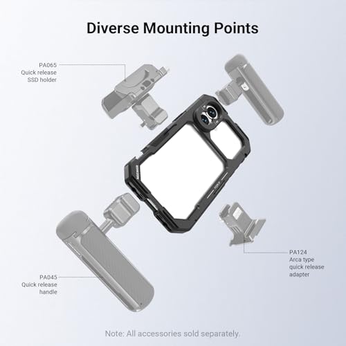 Image of NEEWER Phone Cage Compatible with iPhone 17 Only, Quick Release Video Rig Stabilizer Accessories Kit with 67mm Filter Ring, 17mm Lens Backplate, T Mount Adapter, Camera Control Cap, PA158 (Black)