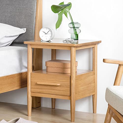 Minimalist Wooden Bedside Tables - Oak Storage Cabinet for Living Room & Bedroom - Stylish Coffee Table with Ample Storage Space - Modern Home Furniture - Image 3