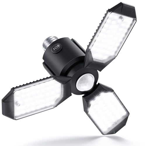 AYSEMO 80W Motion Sensor Garage Light, Deformable LED Shop Lights