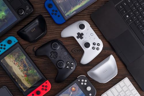 undefined 8BitDo Ultimate 2 Bluetooth コントローラー Switch/Switch 2 & Windows PC 用、TMR ジョイスティック付き Switch Pro コントローラー、切り替え可能なホール効果/触覚トリガー、振動とモーションコントロール、RGB ファイヤーリング（White） の商品画像 6