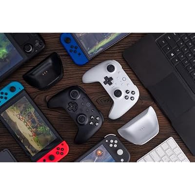 8BitDo Ultimate 2 Bluetooth Controller for Switch/Switch 2 & Windows PC, Switch Pro Controller with TMR Joysticks, Switchable Hall Effect/Tactile Triggers, Vibration and Motion Control - Black