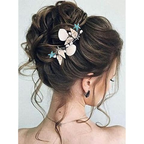 Brishow Beach Wedding Hair Pins Shell Bridal Hair Clips Starfish Bride Hair Accessories Sea Party Costume Hair Piece for Women and Girls Cover