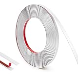 Zierleisten Selbstklebend - 10M x 1cm PVC Selbstklebend Kantenschutz Leisten, Weiß Flexible Zierleiste Selbstklebend, Selbstklebender Dekorationsleiste für Türen Wände Fenster Spiegelrahmen Böden