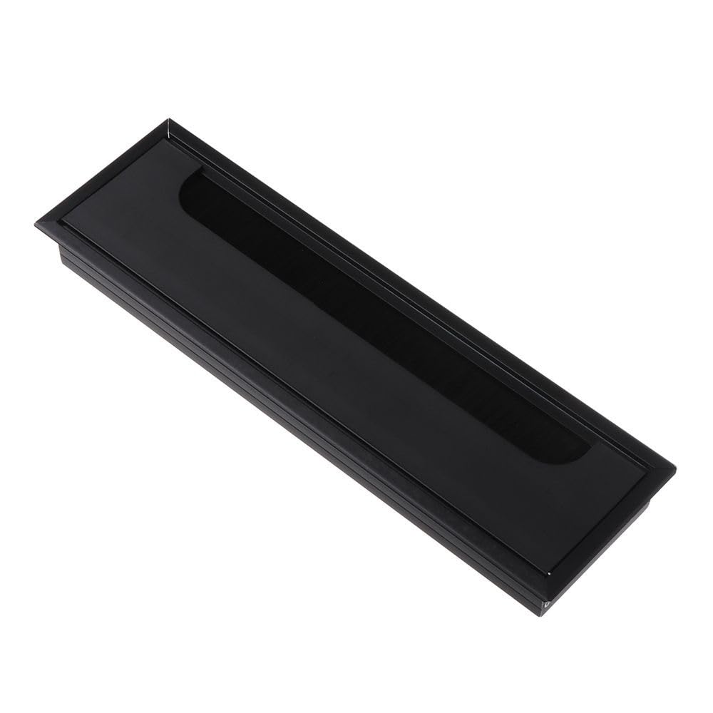 osłona otworu w biurku, 80x80/160/275mm Aluminiowa osłona otworu na przewód Komputer(Black,80x275mm)