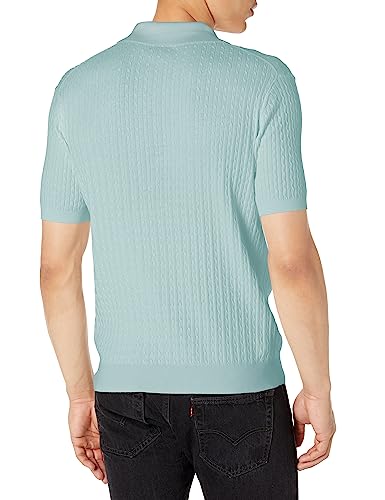 Club Monaco Men's Short Sleeve Cable Polo Sweater2