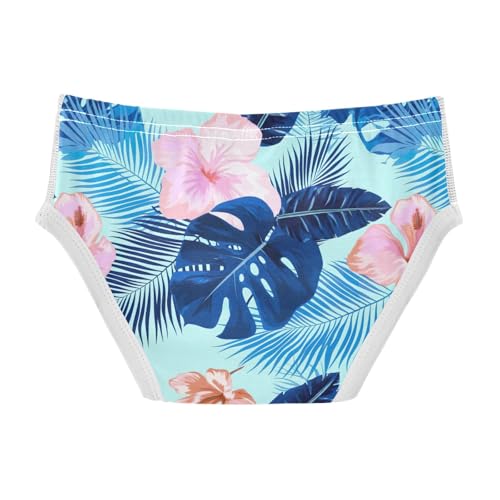 ODAWA Tropical Flowers Blue Monstera Leaves Boys Toddler Underwear, Boy Underwear 2T2