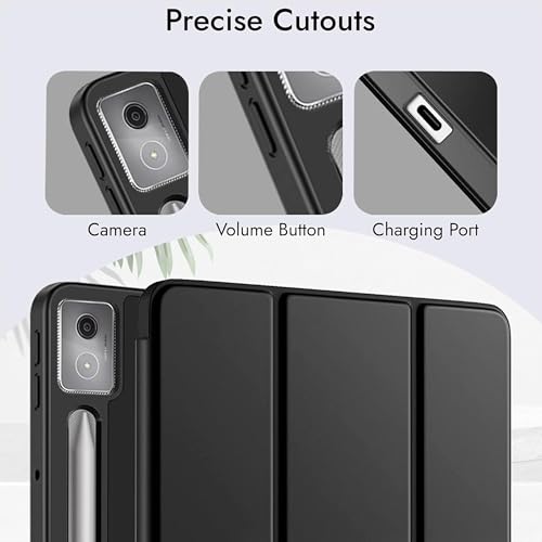Image of TGK Case for Lenovo Idea Tab Pro 12.7 Inch 2025 TB-373FU TB-375FC Tablet Trifold Smart Stand Cover (Black)