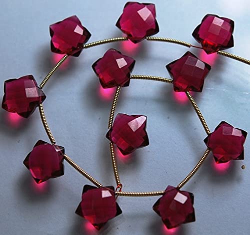 Quartz rose briolettes étoiles perles facettées 12mm pour loisirs créatifs
