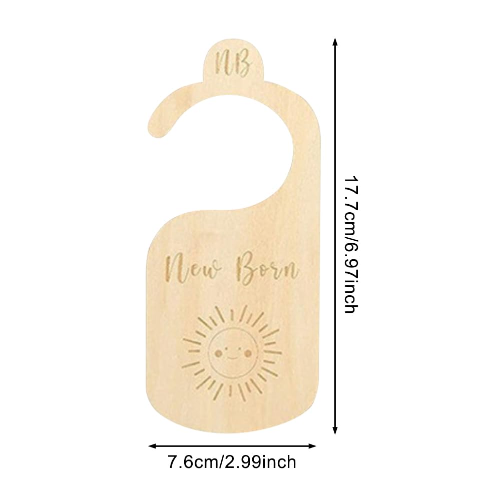 7 Pcs Baby Wardrobe Dividers, Cartoon Wood Baby Clothes Dividers by Size Age - Image 2
