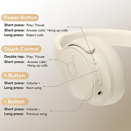 Wireless Bluetooth Headphones, Over Ear Headsets with Touch Control, Built-in Microphone, Hi-Fi Audio, 35H Playtime - Image 4