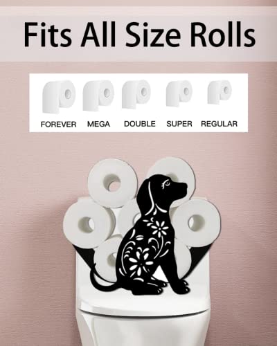 Funny Animal Dog Toilet Paper Holder Stand, Metal Free Standing Black Toilet Paper Holder For 8 Rolls, Decorative Toliet Paper Storage, Houseware Bathroom Home Decor Accessories #TOP2