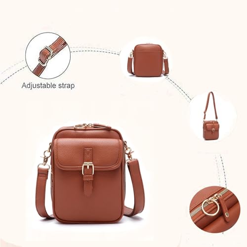 Gettoreach Crossbody Bag, Urvashis Crossbody Leather Bag, Vintage Cross Body Shoulder Purse with Card Slots, Forcipower2