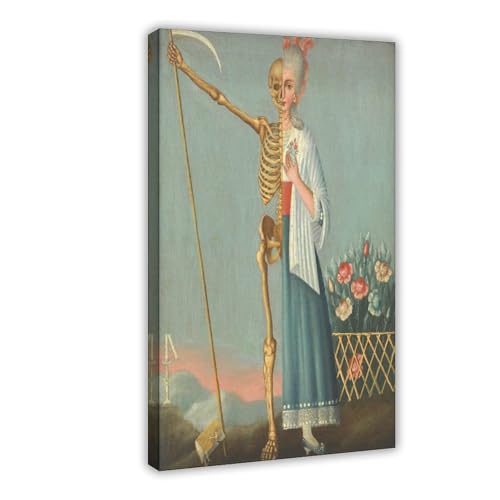 Impression sur toile vie et mort d'art classique avec cadre de suspension mural salon