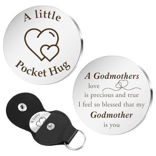 Jukeios Godmother Gifts for Mothers Day Godmother Presents Pocket Hug for Proposal Baptism Godparent Gifts Thank You Christmas Birthday Presents from Godson Goddaughter