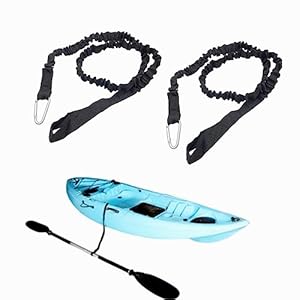 Jindizi Kayak Paddle Leash, 2PCS Kayak Rod Leash, Kayak Paddle Lanyard Stretchable Coiled Lanyard Leash Kayak Fishing Accessories for Kayak and Paddles