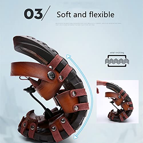 Men's Cool Fisherman Sandals Summer Leather Outdoor Comfortable Slippers Casual Beach Swimming Shoes4
