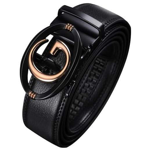 Civantiya Ratchet Belt for Men, Mens Belt Leather Designer 1 3/8" for Casual Jeans, Black Fashion Belts
