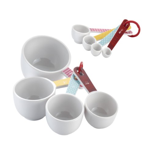 Cake Boss Countertop Accessories 8-Piece Melamine Measuring Cups and Spoons Set, Basic Pattern