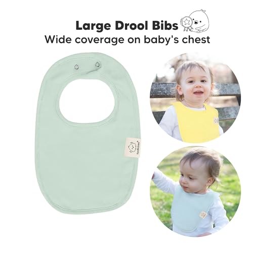 Image of 8-Pack Organic Baby Bibs for Boys, Girls - Soft Cotton Drooling and Teething Bibs for Baby Girl & Boy, Extra Absorbent, Easy to Clean & Put On for Toddler, Newborn, Infant 0-24 Months (Dawn)