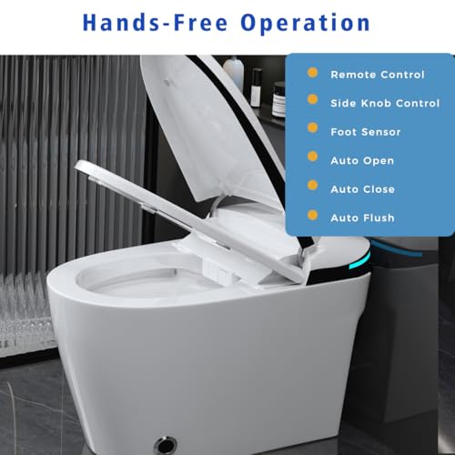Inodoro Inteligente Moderno SouNor con Bidé, Asiento Calefactable Ajustado, Agua Tibia y Secado con Aire, Descarga Automática Conveniente para Todos los Usuarios, Blanco miniatura 4