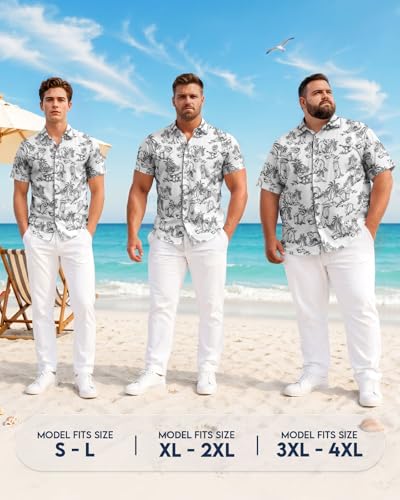 Image of 99TIMORO Fathers Funny Mens Hawaiian Shirt, Movie Button Down Short Sleeve Top, Father Day Summer Gifts