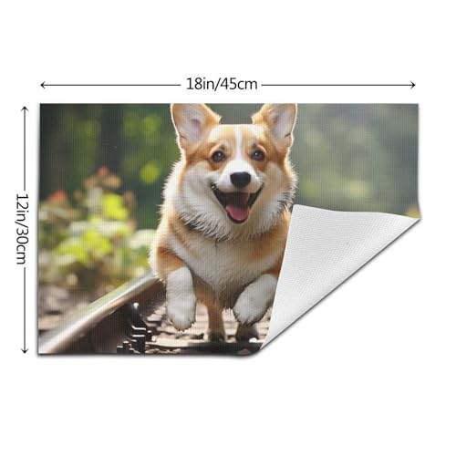 Napperons tissés en PVC pour repas en terrasse set de table Corgi antidérapant résistant aux taches - 6