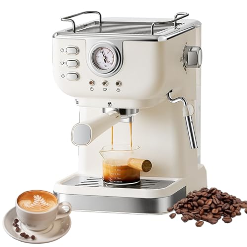 Macchina per caffè Espresso con Pompa a Pressione da 20 Bar, montalatte Multifunzione, Macchina per caffè semiautomatica per Uso Domestico e in Ufficio