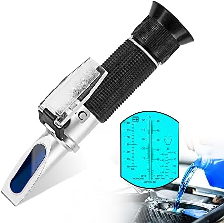 LACHOI 3-in-1 Antifreeze Refractometer with ATC Antifreeze Tester for Checking Freezing Point of Automobile Antifreeze System Battery Acid and Windshield Washer Fluid 3-in-1 coolant Tester